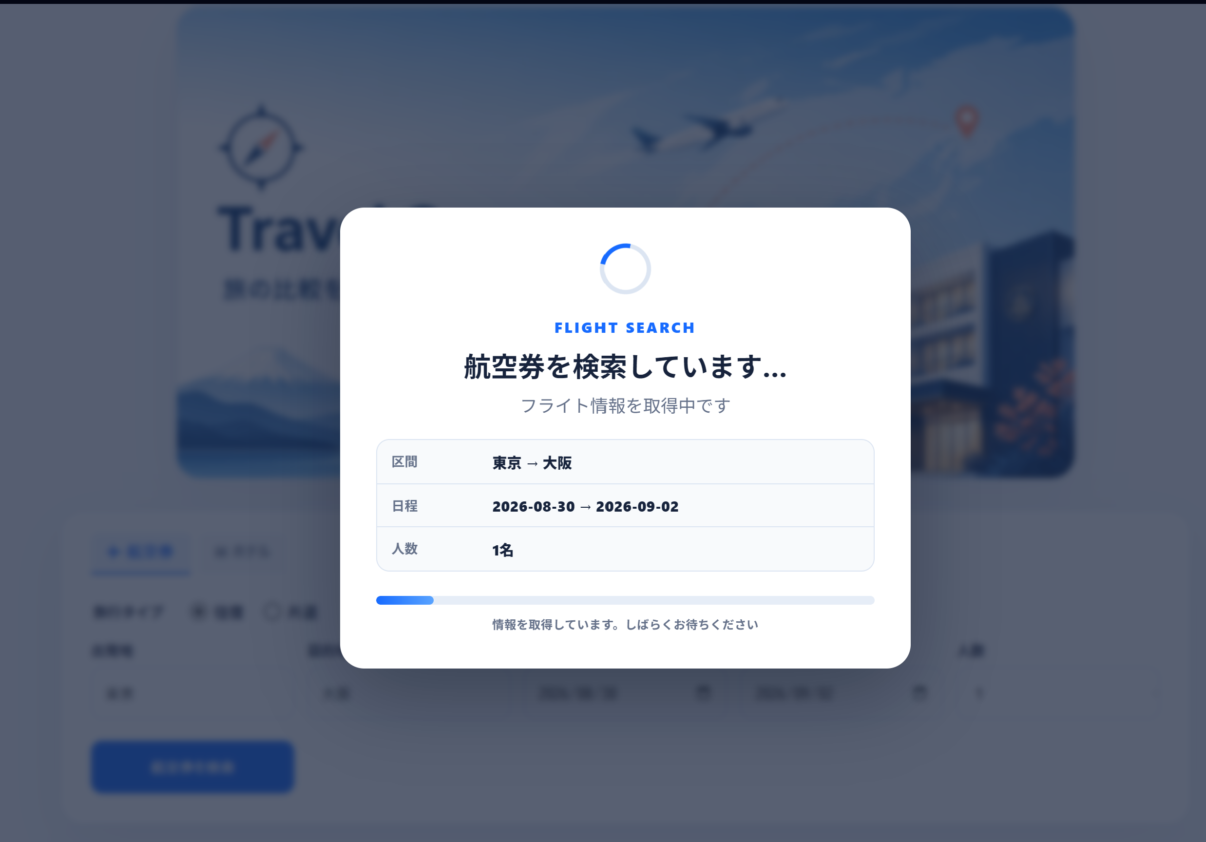 Travel Compassを使って、東京から北九州への旅行を考える